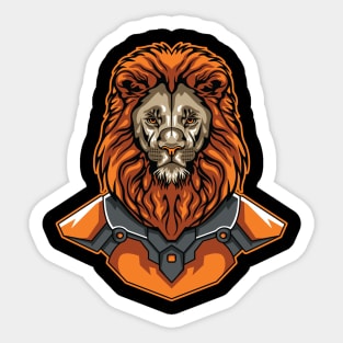 Lion cyborg illustration Sticker